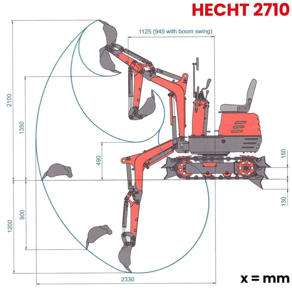 Mini koparka - HECHT 2710