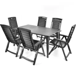 Zestaw mebli ogrodowych - HECHT JARDIN GRAPHITE 6